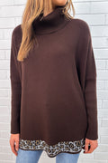 Tricot à encolure classique Chocolat