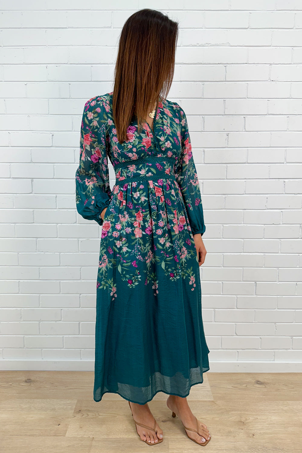 Robe fleurie sarcelle