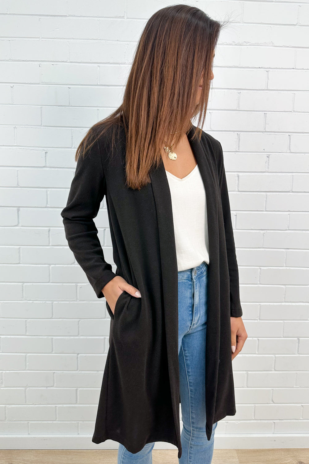 Cardigan en maille chocolat