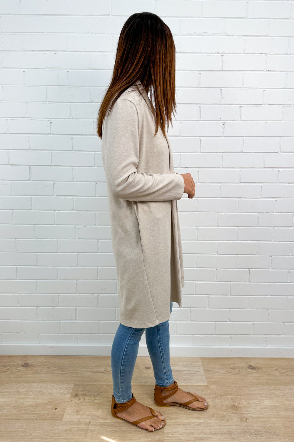 Cardigan en maille flammée avoine
