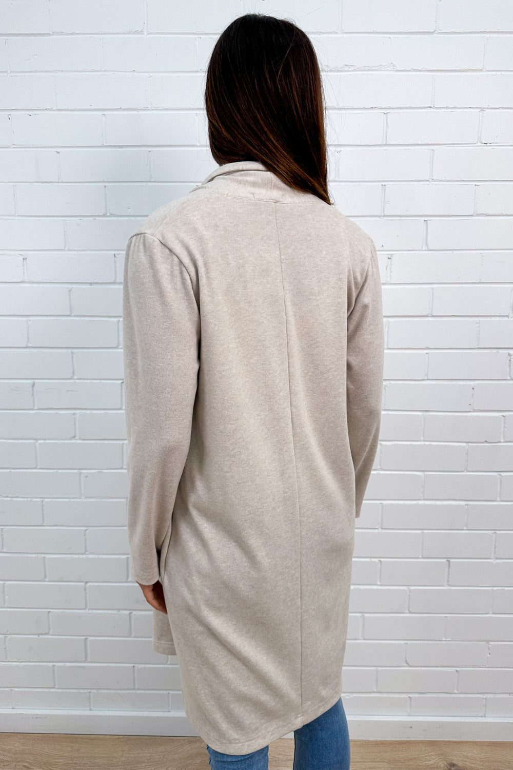 Cardigan en maille flammée avoine
