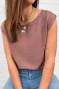 Gilet en maille rose poudré