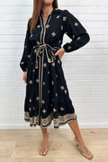 Robe brodée noire