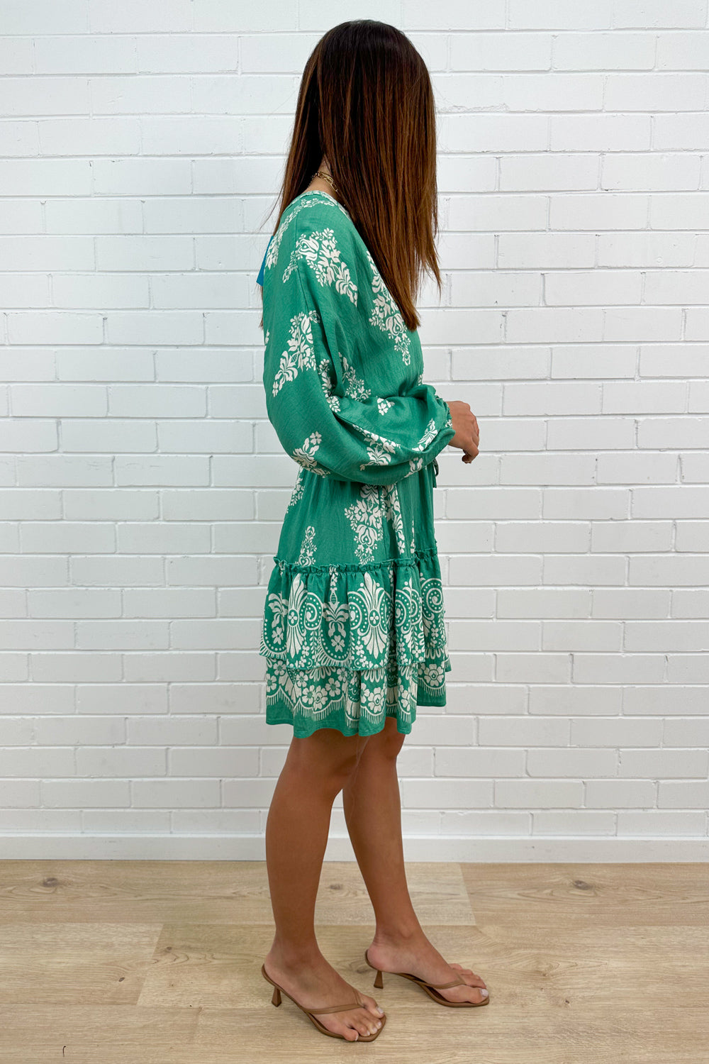 Robe Imprimée Abstraite Verte