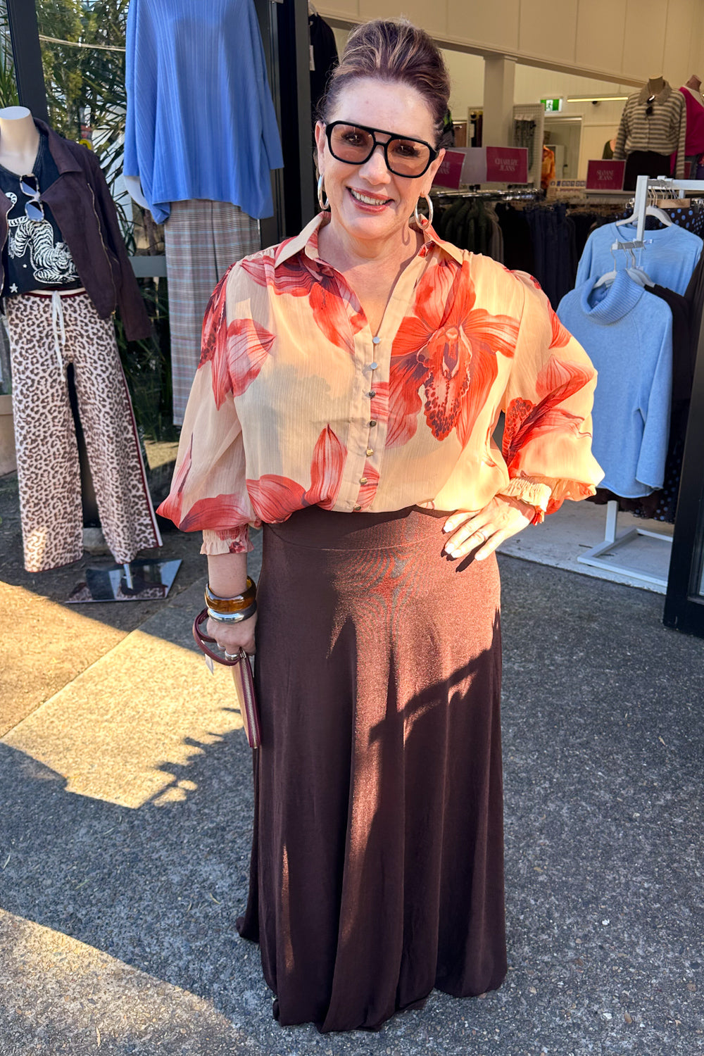 Chemise Fleurie Coucher de Soleil
