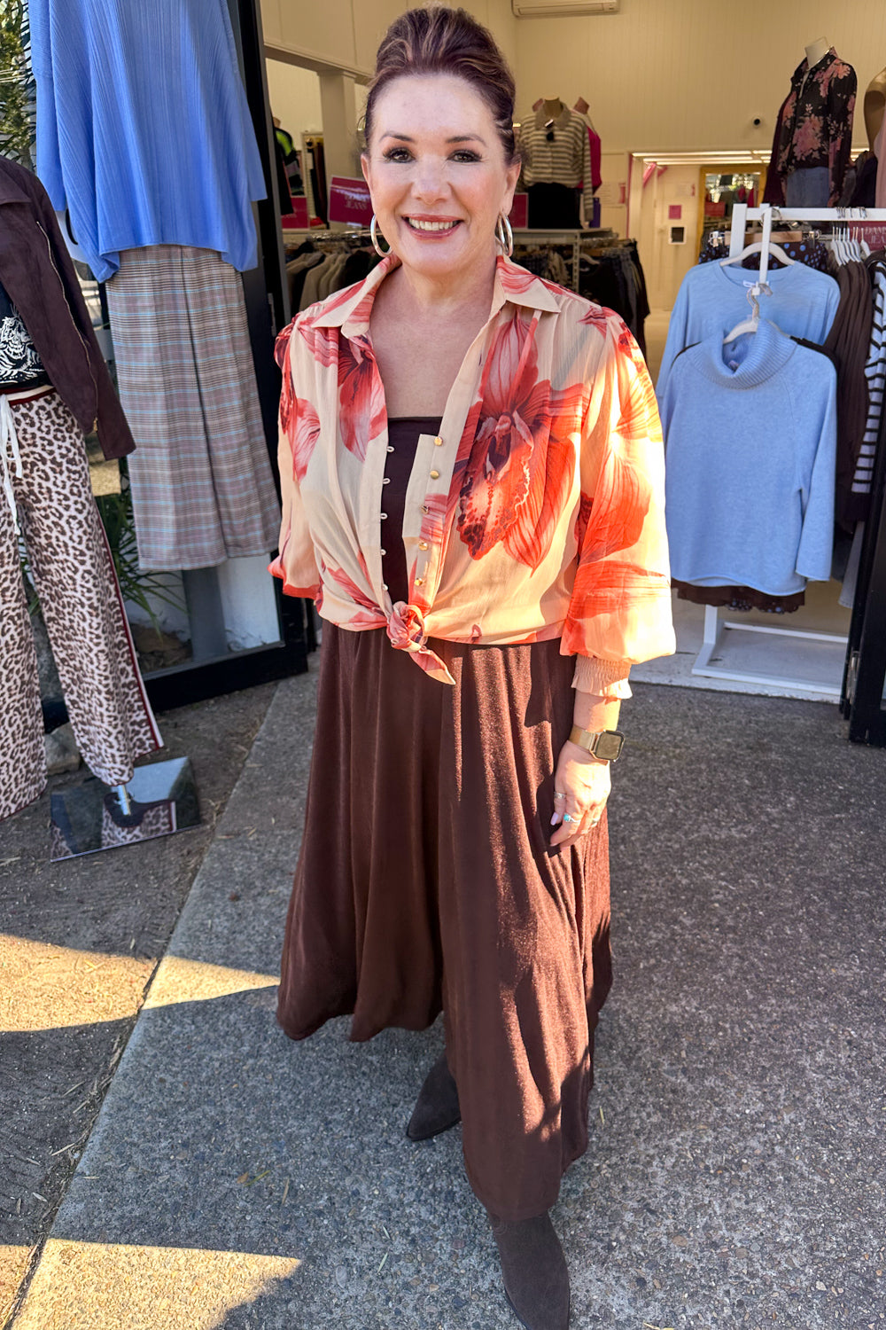 Chemise Fleurie Coucher de Soleil