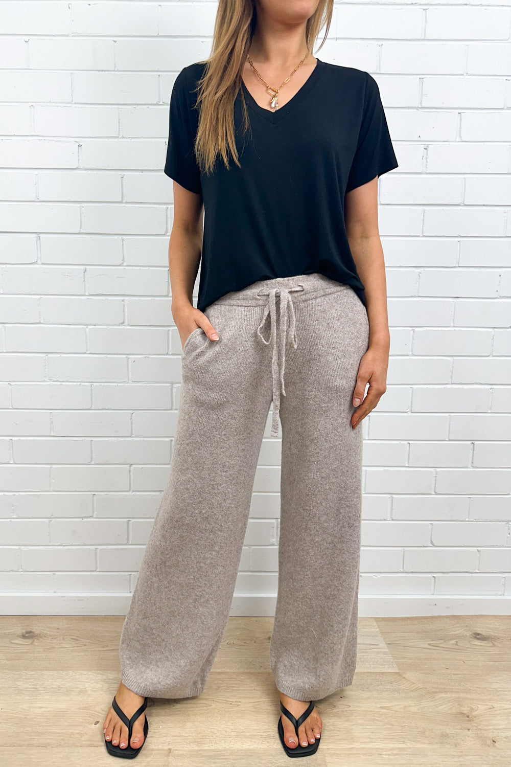 Pantalon souple en maille décontracté