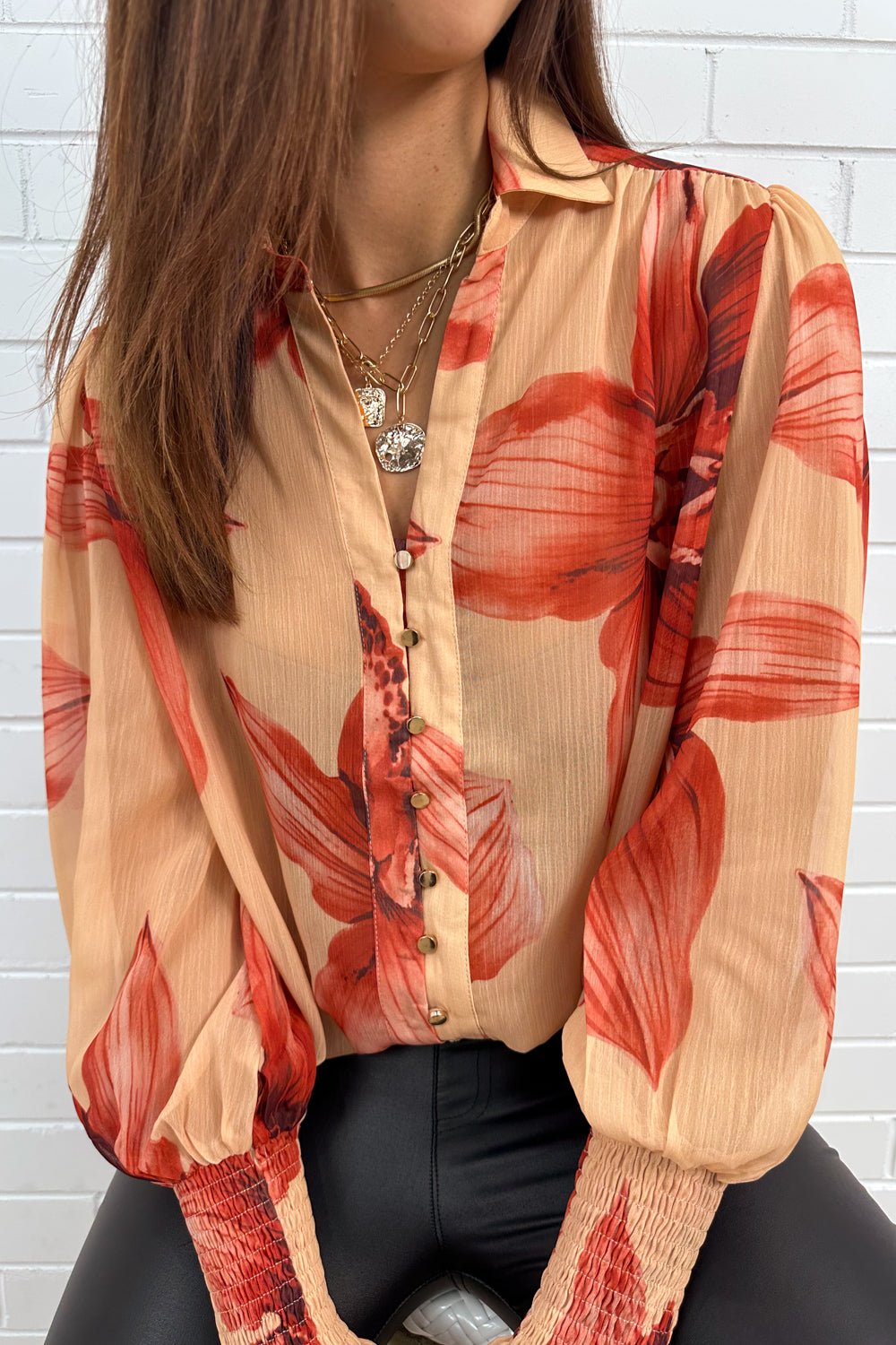 Chemise Fleurie Coucher de Soleil