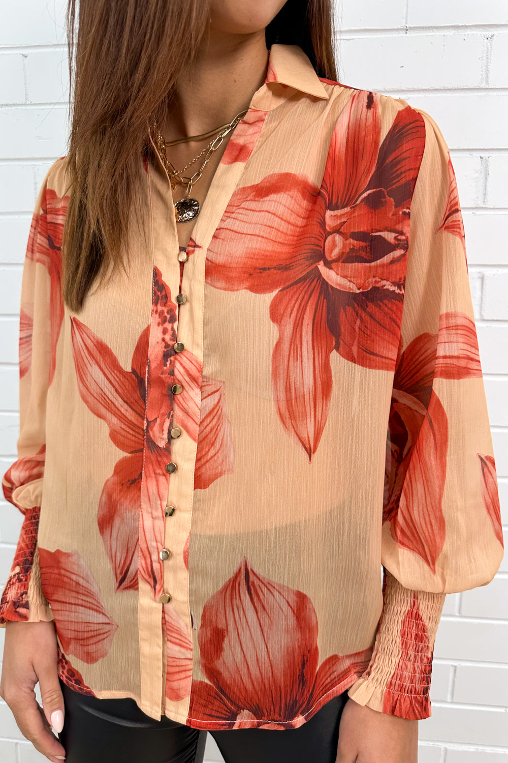 Chemise Fleurie Coucher de Soleil