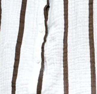 Chemise à manches ballon rayée chocolat